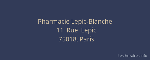 Pharmacie Lepic-Blanche