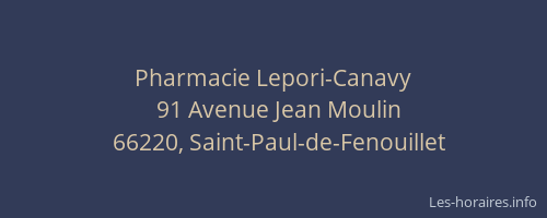 Pharmacie Lepori-Canavy