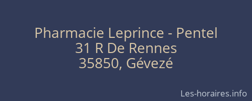 Pharmacie Leprince - Pentel