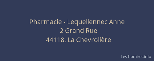Pharmacie - Lequellennec Anne