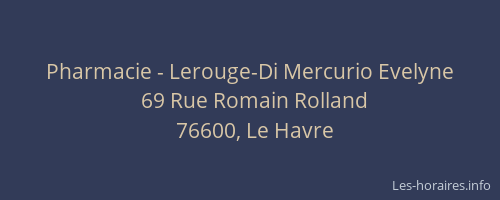 Pharmacie - Lerouge-Di Mercurio Evelyne