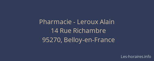 Pharmacie - Leroux Alain