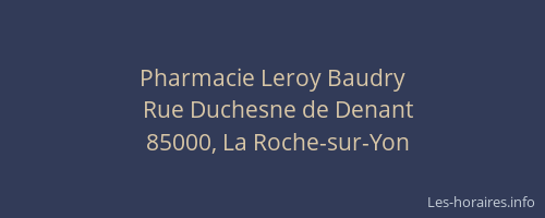 Pharmacie Leroy Baudry