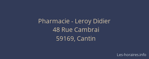 Pharmacie - Leroy Didier