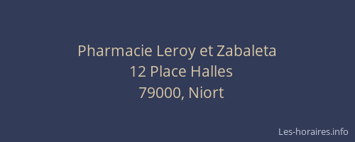 Pharmacie Leroy et Zabaleta