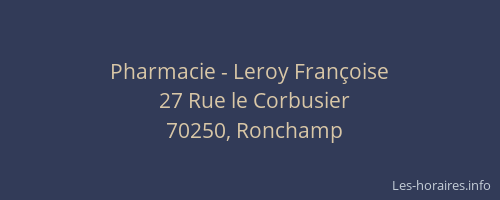 Pharmacie - Leroy Françoise