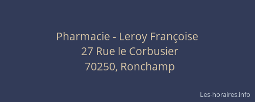 Pharmacie - Leroy Fran&ccedil;oise