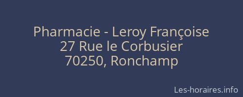 Pharmacie - Leroy Françoise