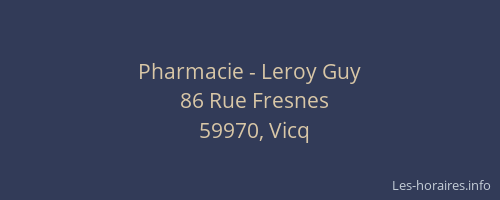 Pharmacie - Leroy Guy