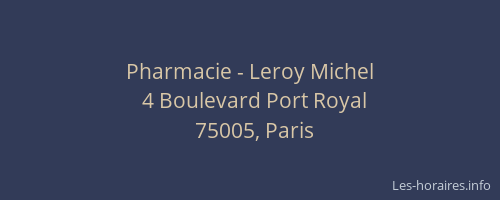 Pharmacie - Leroy Michel