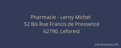 Pharmacie - Leroy Michel