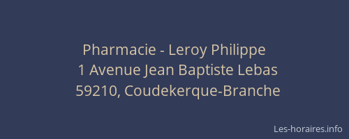 Pharmacie - Leroy Philippe