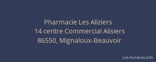 Pharmacie Les Aliziers