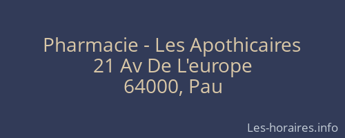 Pharmacie - Les Apothicaires