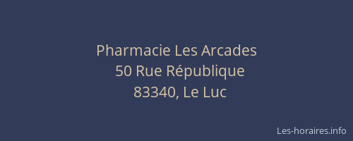 Pharmacie Les Arcades