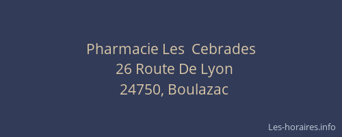 Pharmacie Les  Cebrades