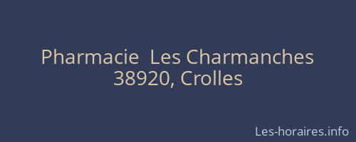 Pharmacie  Les Charmanches