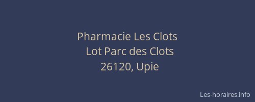 Pharmacie Les Clots