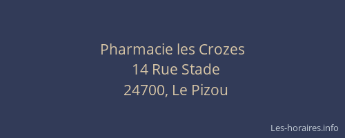 Pharmacie les Crozes
