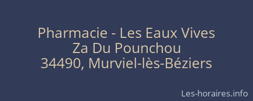 Pharmacie - Les Eaux Vives