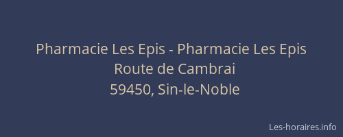 Pharmacie Les Epis - Pharmacie Les Epis
