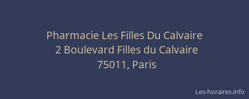 Pharmacie Les Filles Du Calvaire