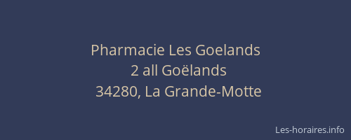 Pharmacie Les Goelands