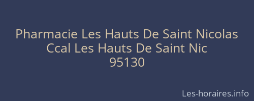 Pharmacie Les Hauts De Saint Nicolas