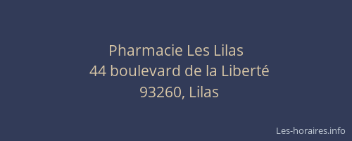Pharmacie Les Lilas