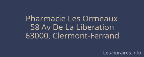 Pharmacie Les Ormeaux