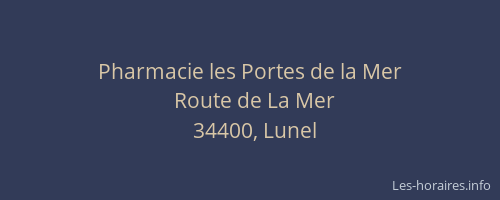 Pharmacie les Portes de la Mer