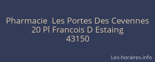 Pharmacie  Les Portes Des Cevennes