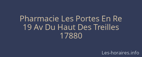 Pharmacie Les Portes En Re