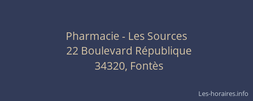 Pharmacie - Les Sources