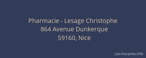 Pharmacie - Lesage Christophe