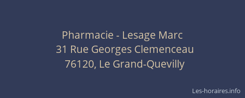 Pharmacie - Lesage Marc
