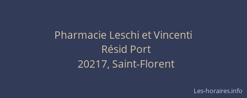 Pharmacie Leschi et Vincenti
