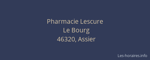 Pharmacie Lescure