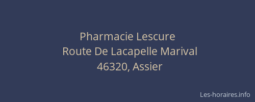 Pharmacie Lescure