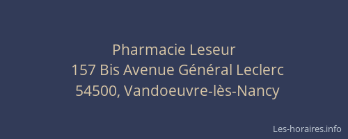 Pharmacie Leseur