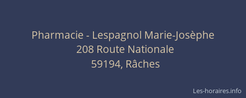Pharmacie - Lespagnol Marie-Josèphe