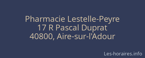 Pharmacie Lestelle-Peyre