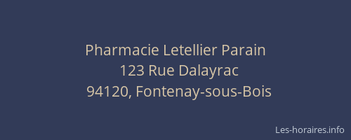Pharmacie Letellier Parain