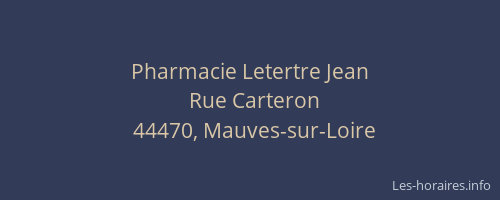 Pharmacie Letertre Jean