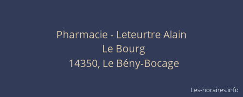 Pharmacie - Leteurtre Alain