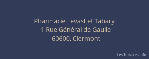 Pharmacie Levast et Tabary