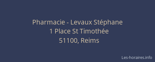 Pharmacie - Levaux Stéphane