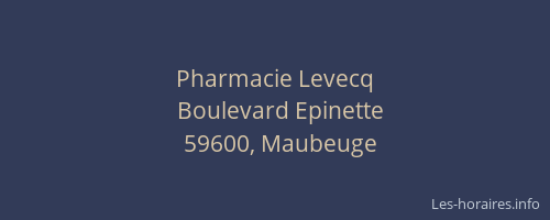 Pharmacie Levecq