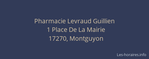 Pharmacie Levraud Guillien