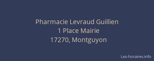 Pharmacie Levraud Guillien